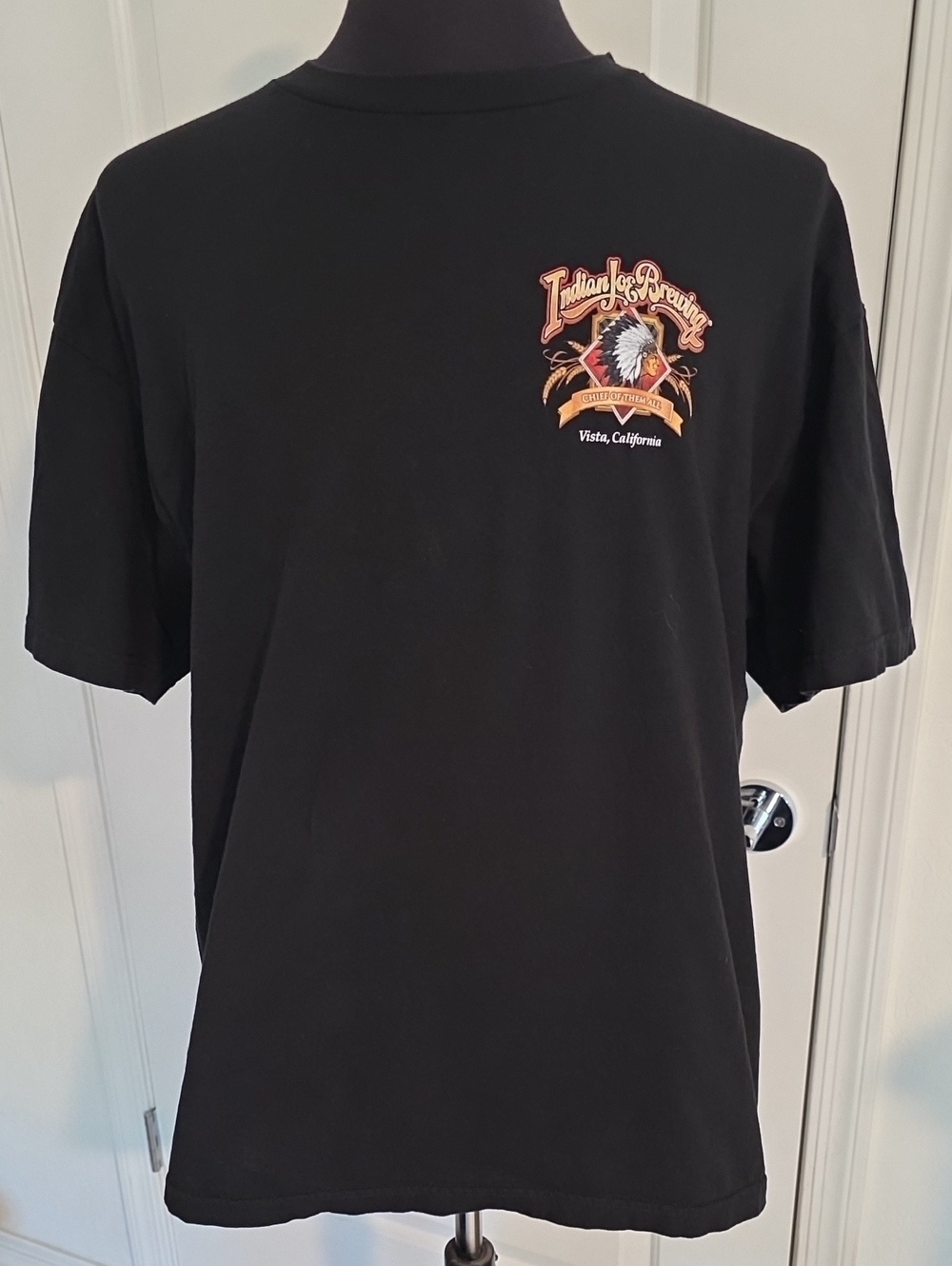 Indian Joe Brewing Black Short-Sleeve Tee with Multicolor Grsphics